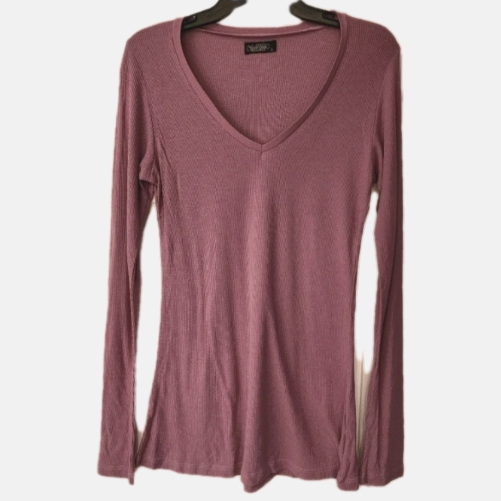 LAUREN Moshi Long Sleeve waffle knit  thermal in Mauve Purple Sizd SM and LG - Picture 2 of 10